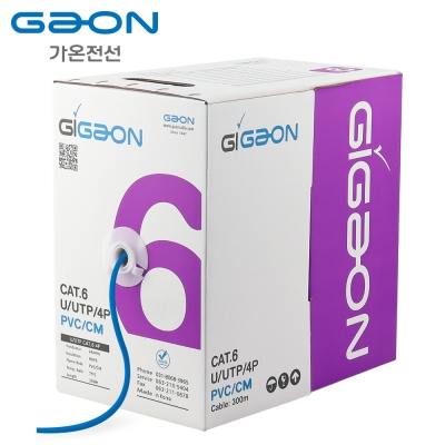 가온전선 CAT.6 UTP 케이블 300m (단선/블루)
GAON CAT.6 300M (Blue)